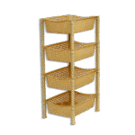 Gamma Beige Rectangular 4 Shelf Tier Storage Organizer
