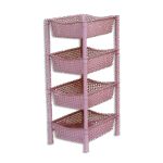 Gamma Pink Rectangular 4 Shelf Tier Storage Organizer