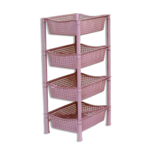 Gamma Pink Rectangular 4 Shelf Tier Storage Organizer
