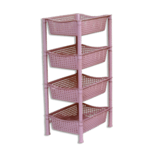 Gamma Pink Rectangular 4 Shelf Tier Storage Organizer
