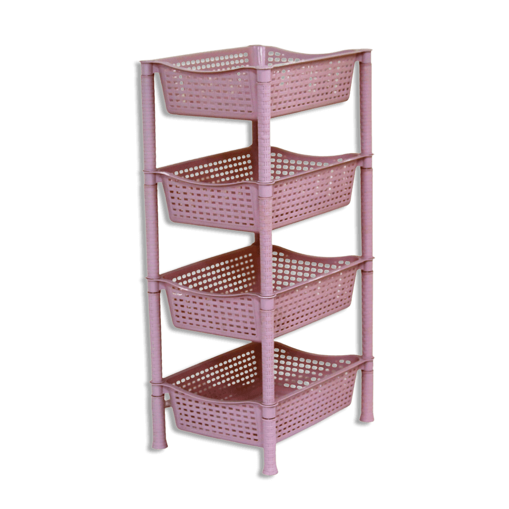 Gamma Pink Rectangular 4 Shelf Tier Storage Organizer – Freeshop