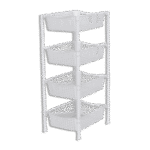 Gamma White Rectangular 4 Shelf Tier Storage Organizer