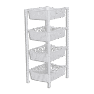 Gamma White Rectangular 4 Shelf Tier Storage Organizer