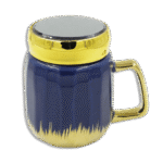 Golden Base Navy Mug with Golden Lid