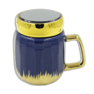 Golden Base Navy Mug with Golden Lid