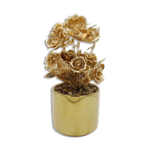 Golden Vase with Golden Flowers
