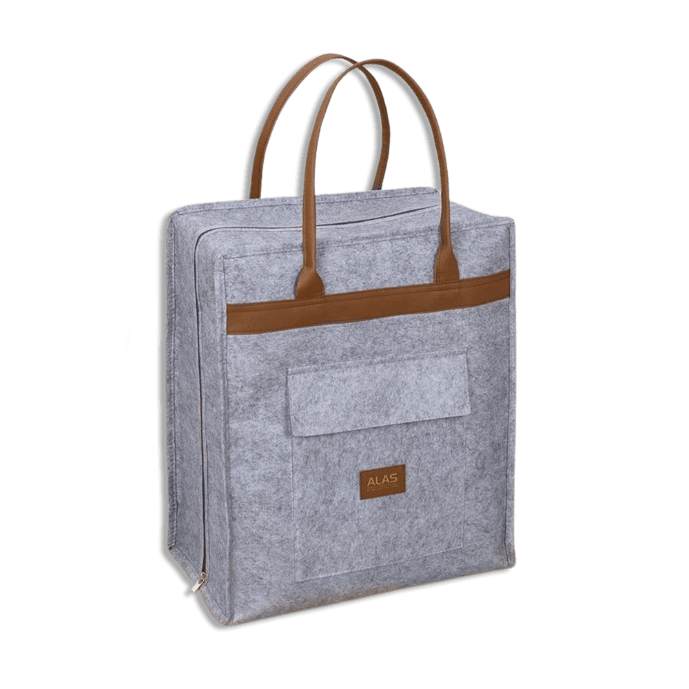 Grey-Felt-Styles-Shoes-Bag-with-Leather-Handle