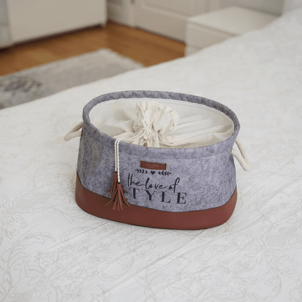 Grey-Leather-Storage-Basket-with-Drawstring-Cover2