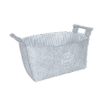 Grey Rectangular Basket with Wooden Handle Mini Size