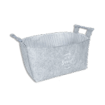 Grey Rectangular Basket with Wooden Handle Mini Size
