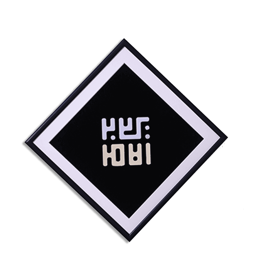 Kufic-Rhombus-Black-Art-Board