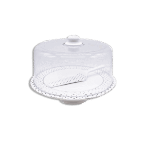 La Table Fine Dotted Marble Cake Plate with Lid