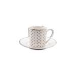 La Table Fine 6Pcs Dotted Marble Set of Coffee Cups with Dishes