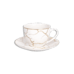 La Table Fine 6Pcs Golden Marble Set of Tea Cups