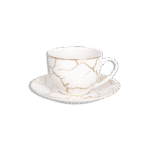La Table Fine 6Pcs Golden Marble Set of Tea Cups