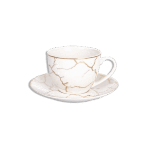 La Table Fine 6Pcs Golden Marble Set of Tea Cups