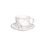 La Table Fine 6Pcs Silver Marble Set of Tea Cups