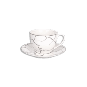 La Table Fine 6Pcs Silver Marble Set of Tea Cups