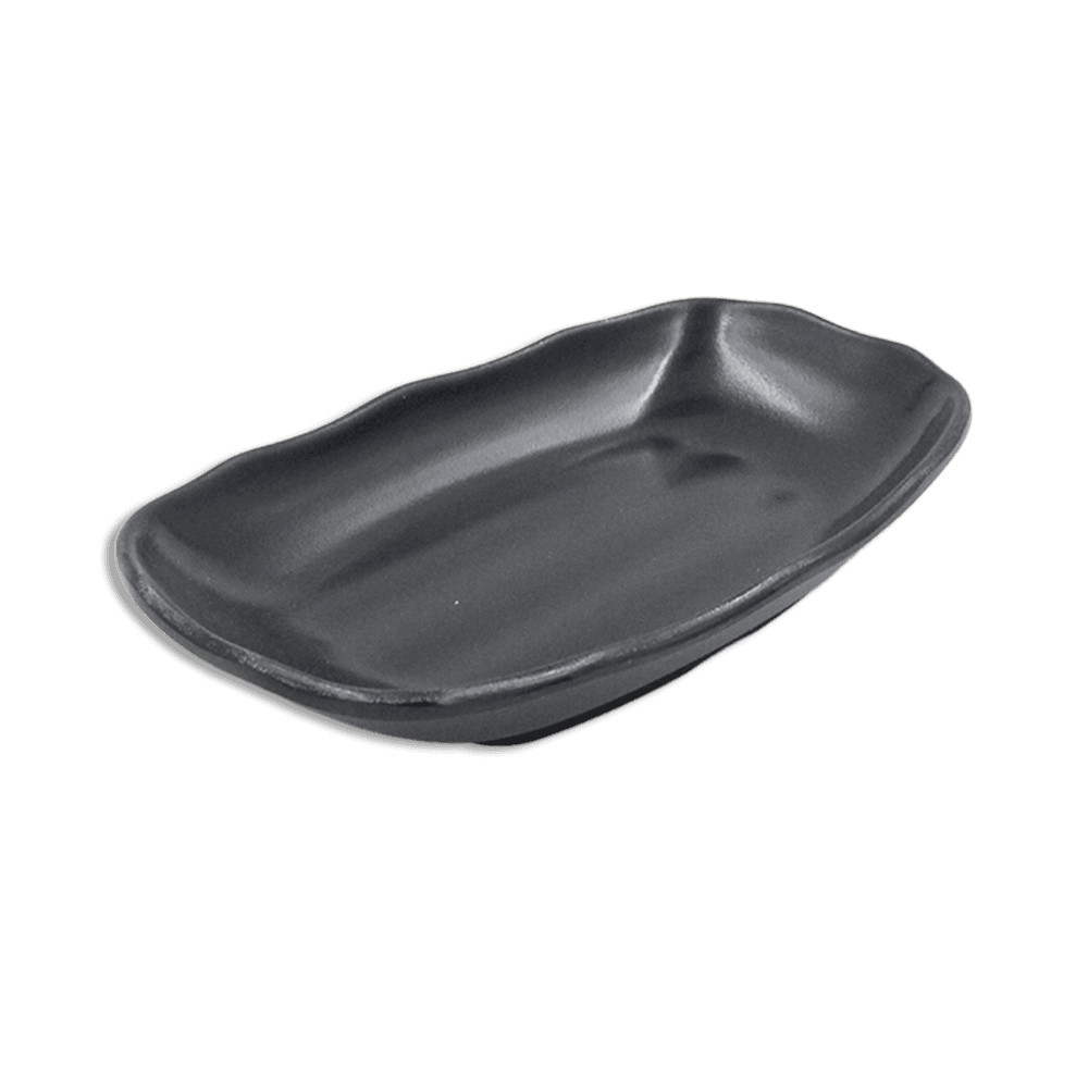 Melamine-8inches-Oblong-Black-Plate