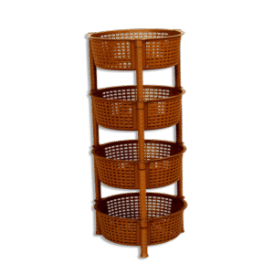 Omega Bronze Round 4 Shelf Tier Storage Organizer