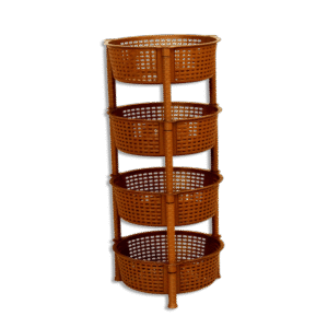 Omega Bronze Round 4 Shelf Tier Storage Organizer