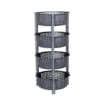 Omega Grey Round 4 Shelf Tier Storage Organizer