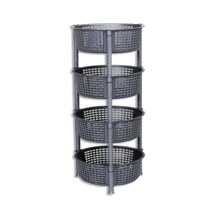 Omega Grey Round 4 Shelf Tier Storage Organizer