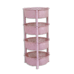 Omega Pink Round 4 Shelf Tier Storage Organizer