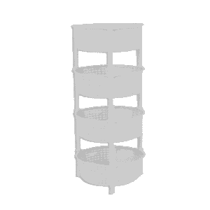 Omega White Round 4 Shelf Tier Storage Organizer