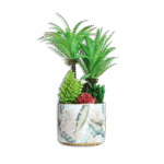 Ornament Vase with Palm Trees and Red Plant