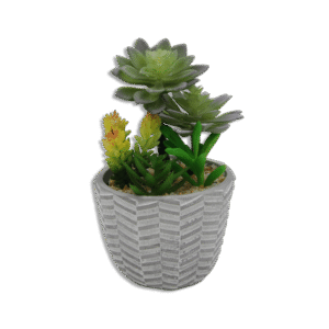 Patterned Silver Vase with Trees and Plants
