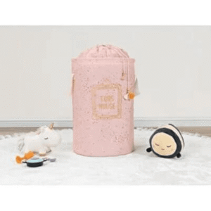Pink Baby Round Basket with Drawstring Cover2