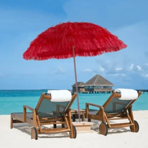 Red 2m Nylon Beach Umbrella2