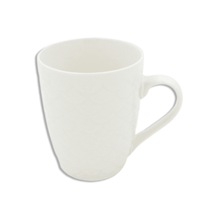 Semi Circle Pattern White Mug