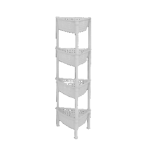 Sigma White Corner 4 Shelf Tier Storage Organizer