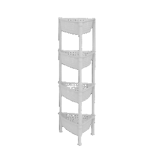 Sigma White Corner 4 Shelf Tier Storage Organizer