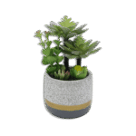 Silver Vase with Gray Base and Green Forest