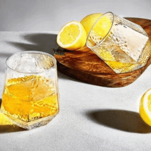 Transparent 6Pcs Set of Ribbed Diamond Glass Cup1