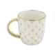 White 350ml Mug With Golden Hearts Pattern