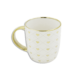 White 350ml Mug With Golden Hearts And Squards Pattern