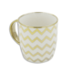 White 350ml Mug With Golden Zig Zag Lines Pattern