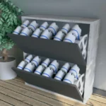 Wooden 2 Layers Shoes Closet White & Grey