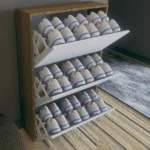 Wooden 3 Layers Shoes Closet White & Brown