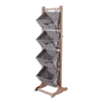 Wooden 4 Layers Patterned Grey Organizer