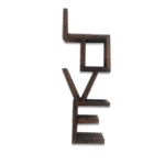 Wooden 96cmx25cm Dark Brown Love Stand