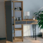 Wooden Brown & Grey Closet with Layers and Drawers