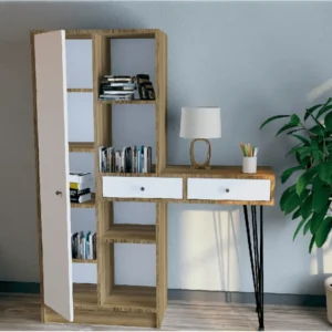 Wooden Brown & White Closet with Layers and Drawers