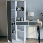Wooden White & Grey Closet with Layers and Drawers