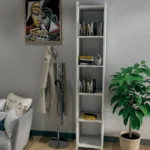 Wooden White Long Stand with 6 Layers