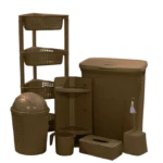 3M Plast Brown Bubble 7pcs Bathroom Set